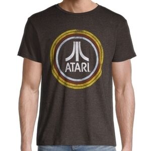 ATARI DISTRESSED GRAPHIC TEE CHARCOAL GRAY UNISEX MEN'S MEDIUM